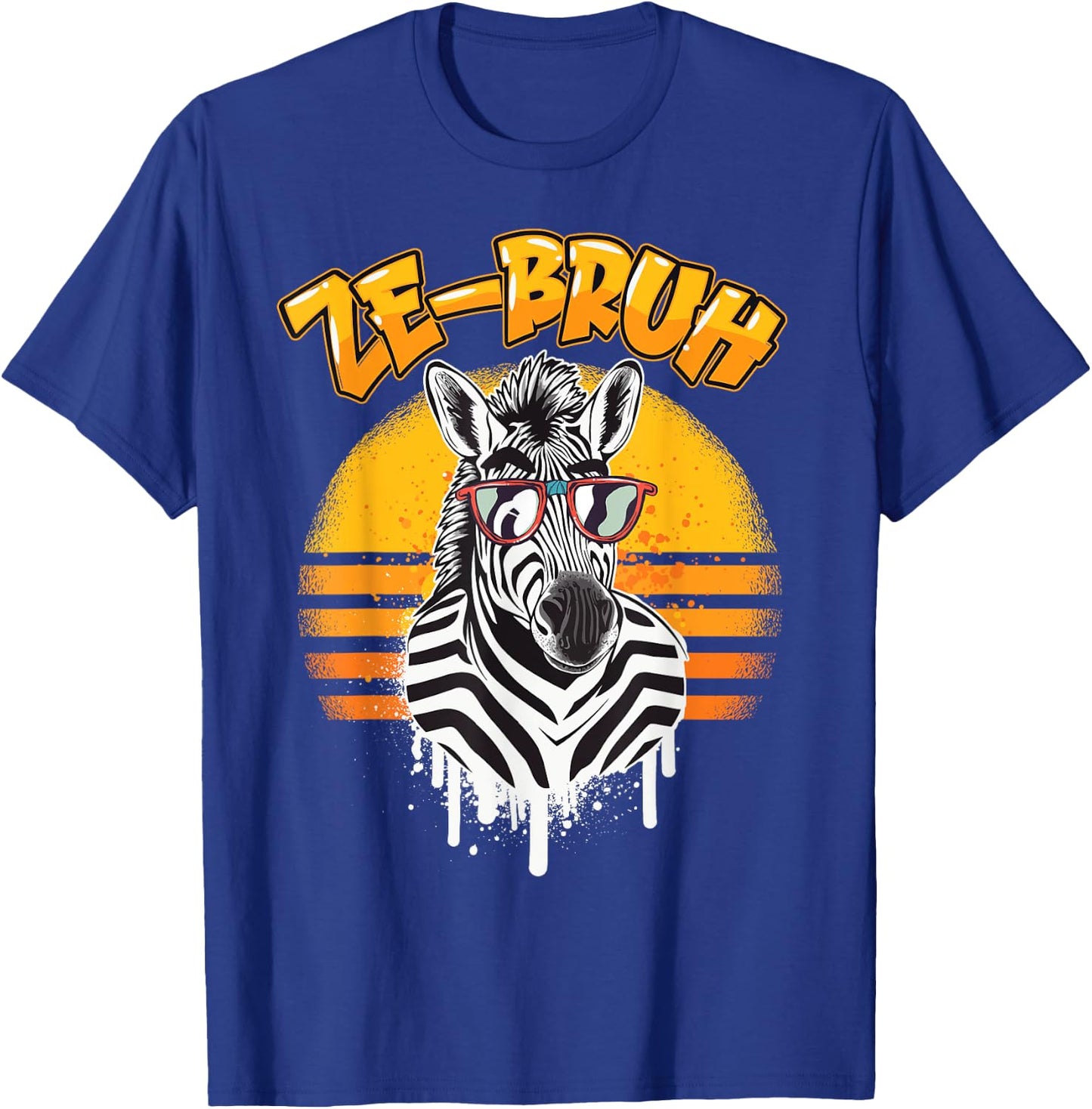 Zebra Bro AKA. Ze-bruh - Funny Zebra Design T-Shirt - T-Shirt | Royal