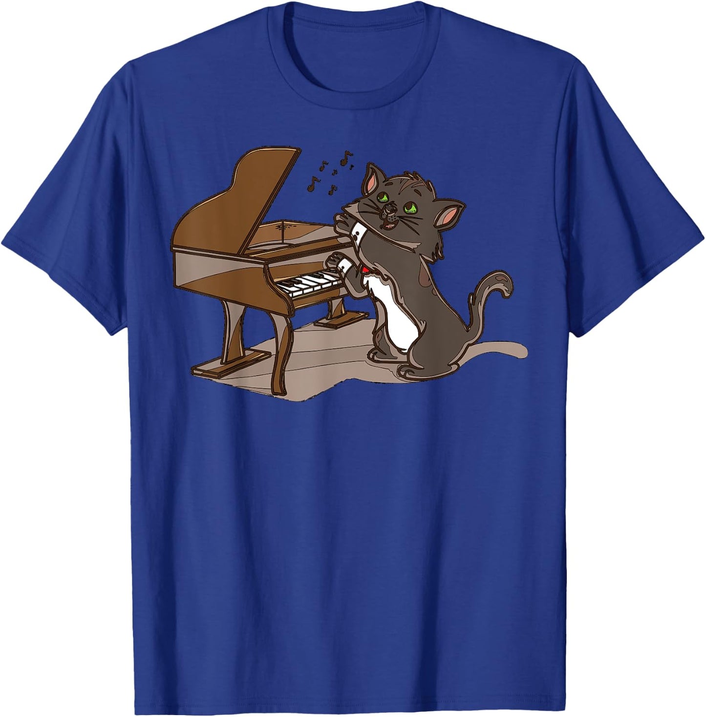 Cartoon Mouse Playing Piano Cute Illustration For Kids T-Shirt - T-Shirt | Royal