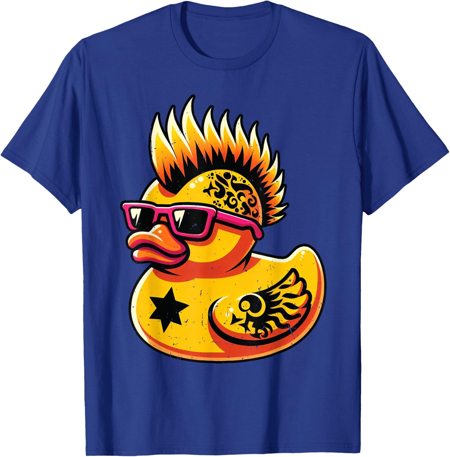 Mohawk Rubber Duck Punk Rocker Toddler Boys Kid Men T-Shirt - T-Shirt | Royal