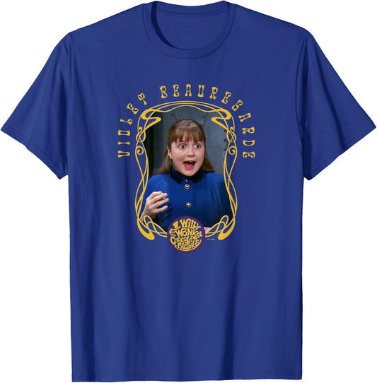 Willy Wonka And The Chocolate Factory Violet Beauregard Shot T-Shirt - T-Shirt | Royal