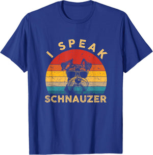 I Speak Schnauzer Funny Gifts Dog Mom Dad Dog Lover Vintage T-Shirt - T-Shirt | Royal