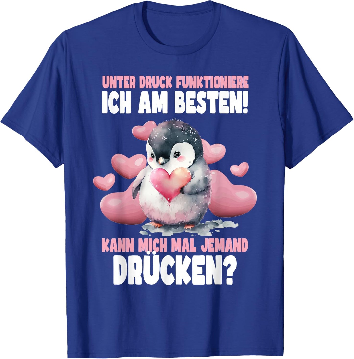 Pinguin Pinguine für Kinder, Damen & Mädchen in Schwarz, Größe S, , Kurzarm, Klassisch geschnitten, Hochwertige Verarbeitung, Pinguin Theme, Weihnachten, Geburtstag T-Shirt - T-Shirt | Royal