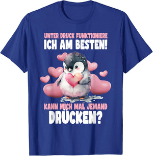 Pinguin Pinguine für Kinder, Damen & Mädchen in Schwarz, Größe S, , Kurzarm, Klassisch geschnitten, Hochwertige Verarbeitung, Pinguin Theme, Weihnachten, Geburtstag T-Shirt - T-Shirt | Royal