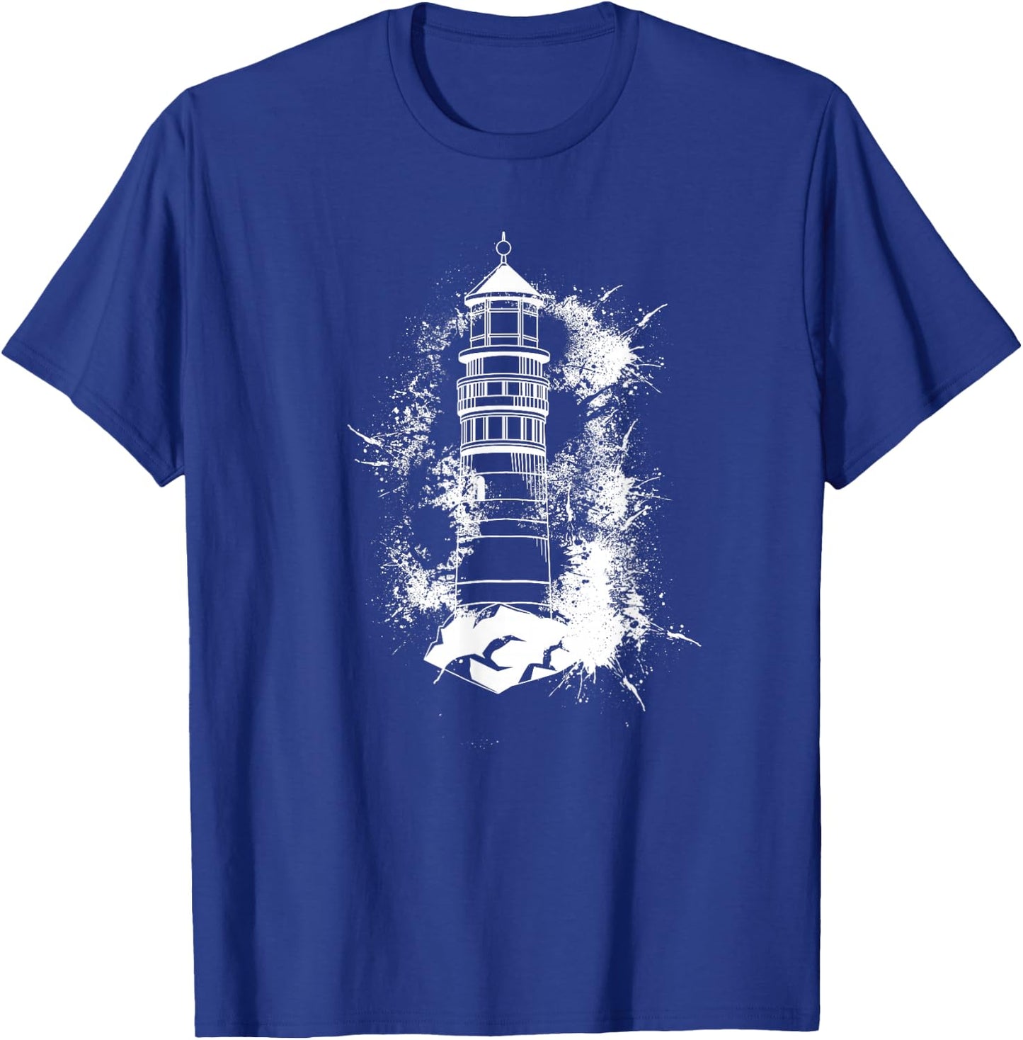 Lighthouse Sea Light Seagulls Coast Harbour Maritime Lighthouse, black, s T-Shirt - T-Shirt | Royal