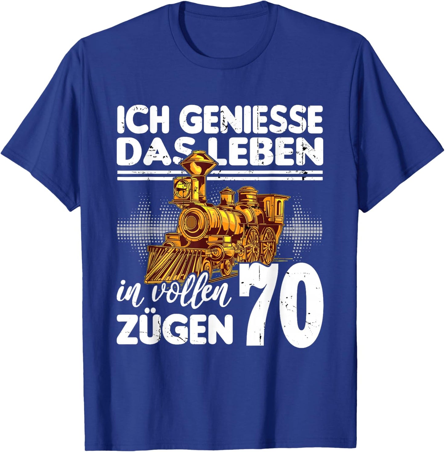 with German Text "Ich geniesse das Leben 70 Jahre alt" (Ich geniesse das Life 70 Jahre, black, s T-Shirt - T-Shirt | Royal