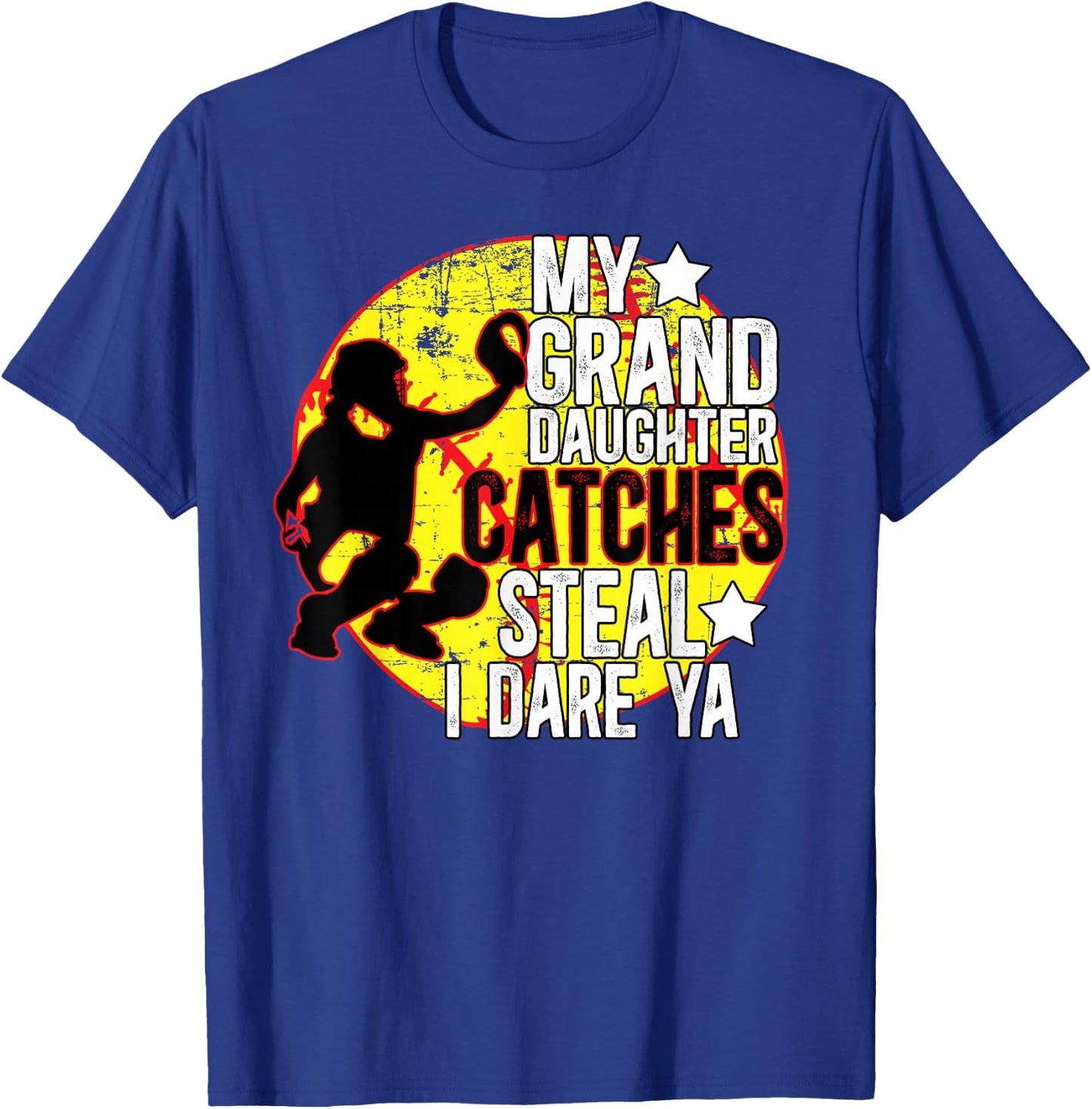 My Granddaughter Catches Softball Catcher Grandma T-Shirt - T-Shirt | Royal