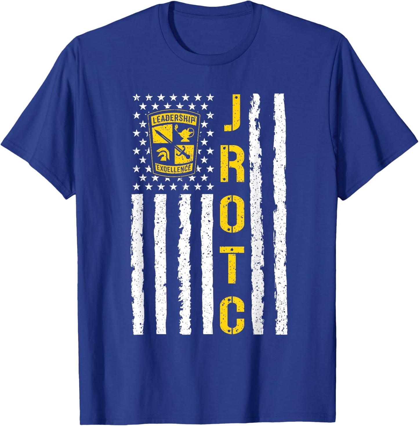 Army JROTC American Flag Junior ROTC Leadership Excellence T-Shirt - T-Shirt | Royal