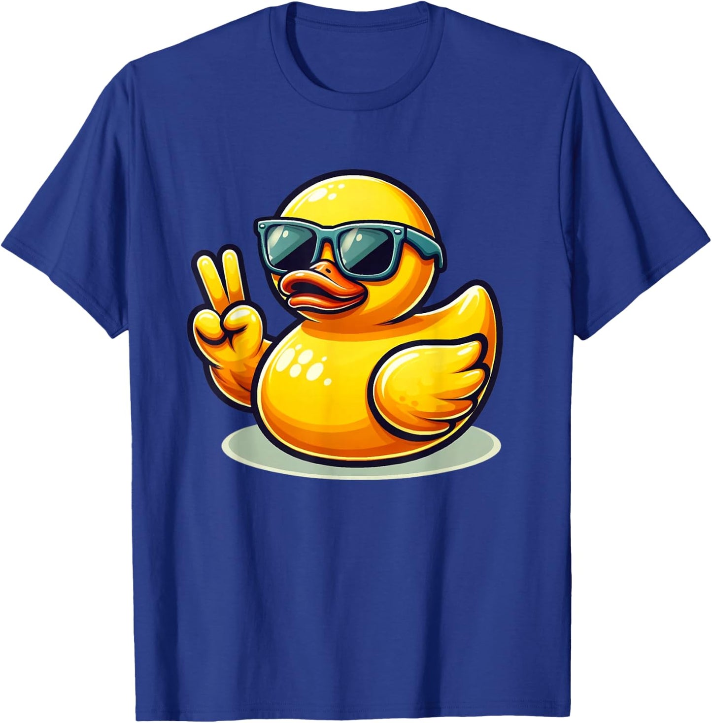 Cool Retro Yellow Rubber Duck in 70s 80s 90s Duck Lover T-Shirt - T-Shirt | Royal