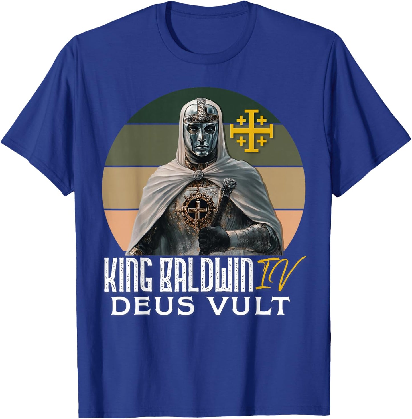 King Baldwin IV Jerusalem Cross Catholic T-Shirt - T-Shirt | Royal