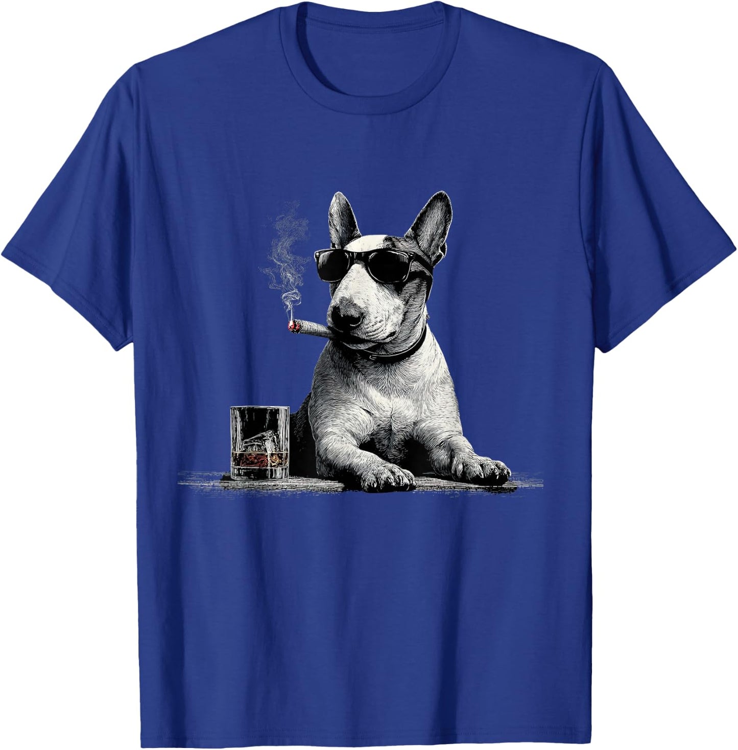 Bull Terrier Dad Dog Sunglasses Father's Day Family T-Shirt - T-Shirt | Royal
