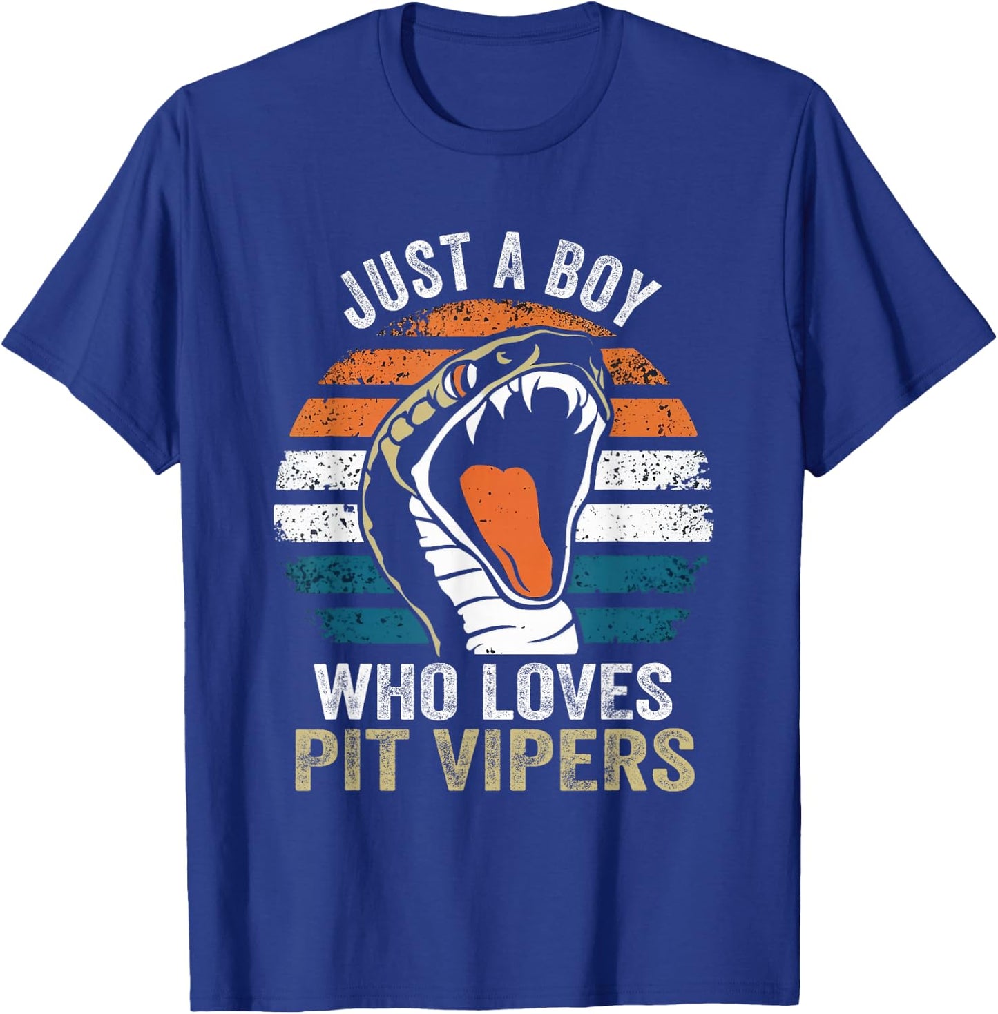 Just A Boy Who loves Pit Vipers Exotic Pet Snake Lover T-Shirt - T-Shirt | Royal