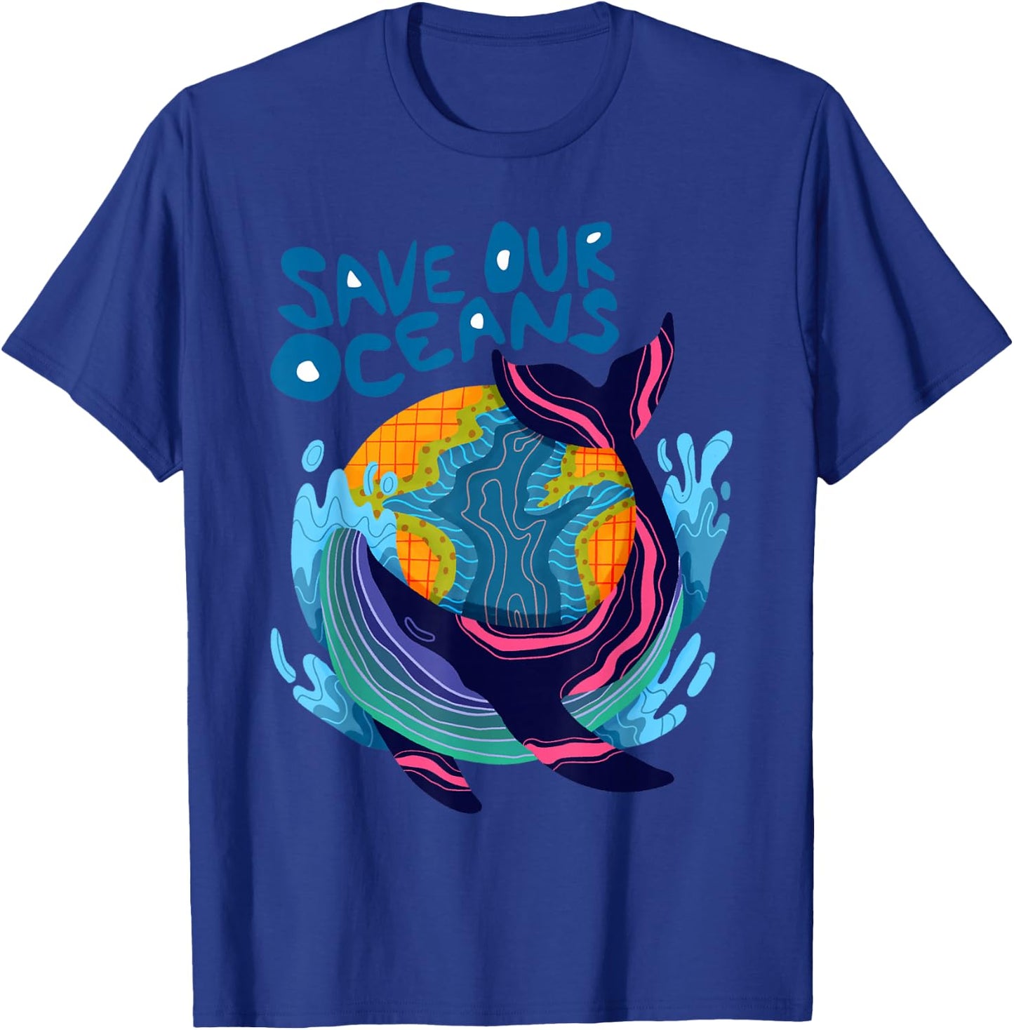 Whale Climate Change Save Our Oceans T-Shirt - T-Shirt | Royal