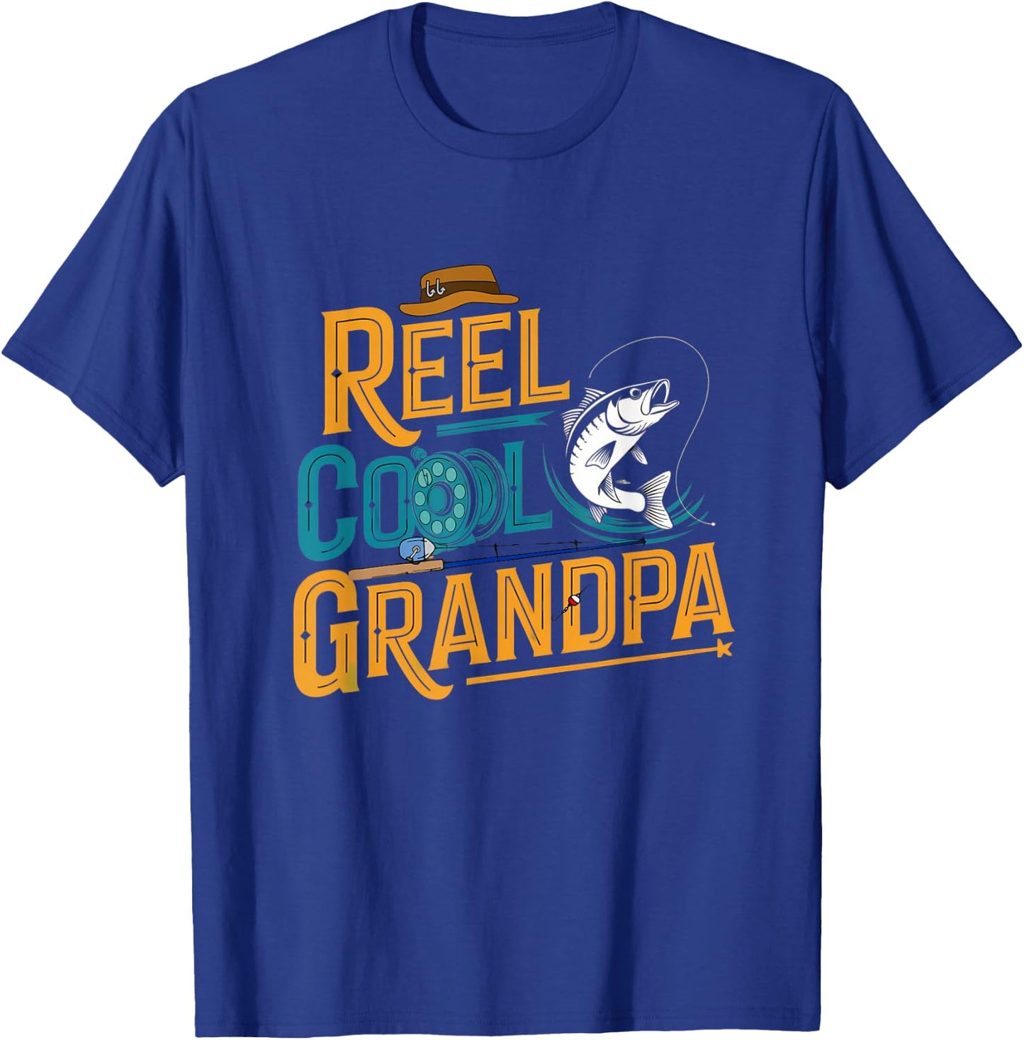 Reel Cool Grandpa Fishing Fisherman Fish T-Shirt - T-Shirt | Royal