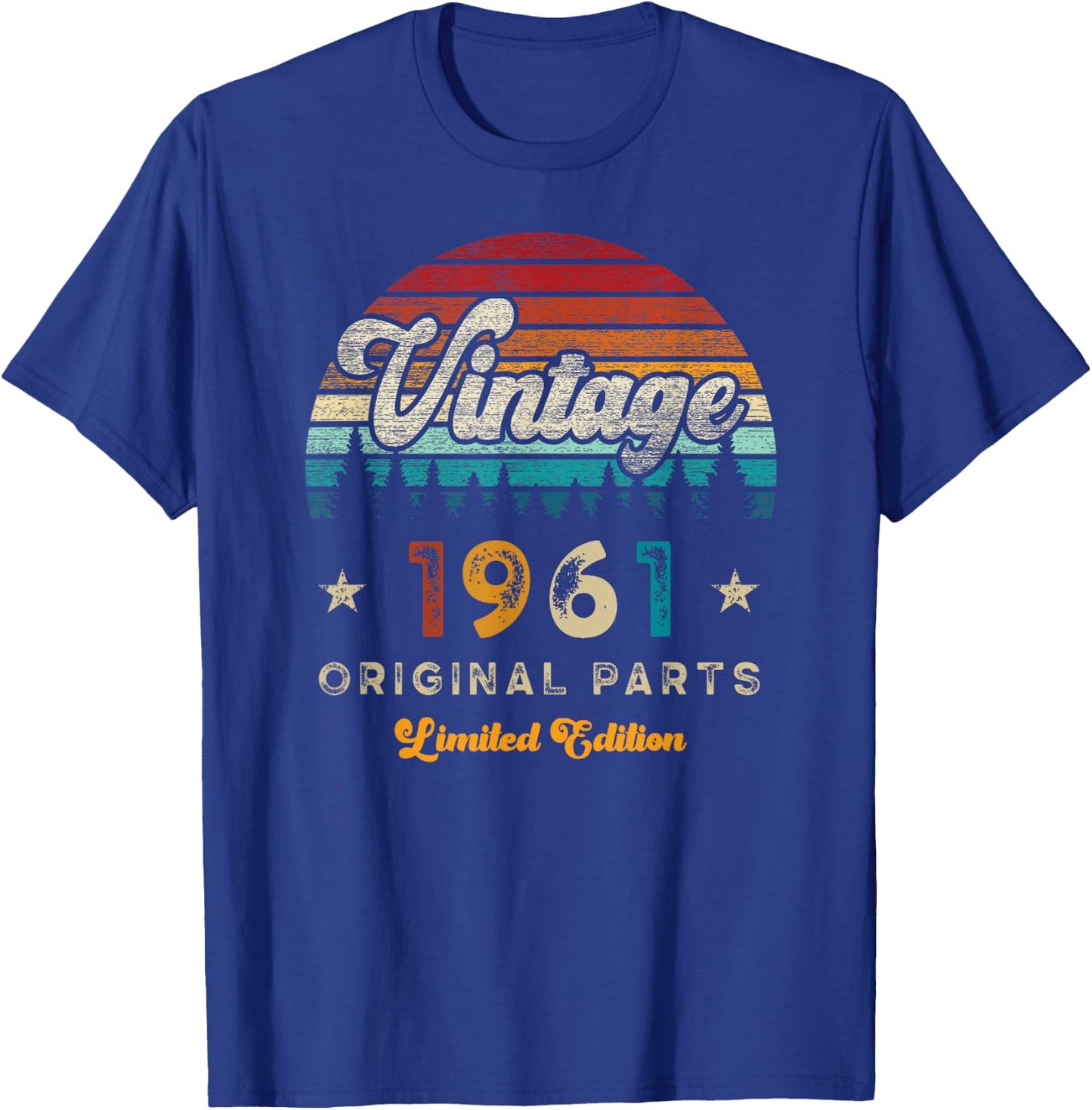 Vintage 1961 Birthday 65 Years Old Limited Edition T-Shirt - T-Shirt | Royal