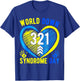 Blue Yellow Heart 21 World Down Syndrome Awareness Day T-Shirt - T-Shirt | Royal