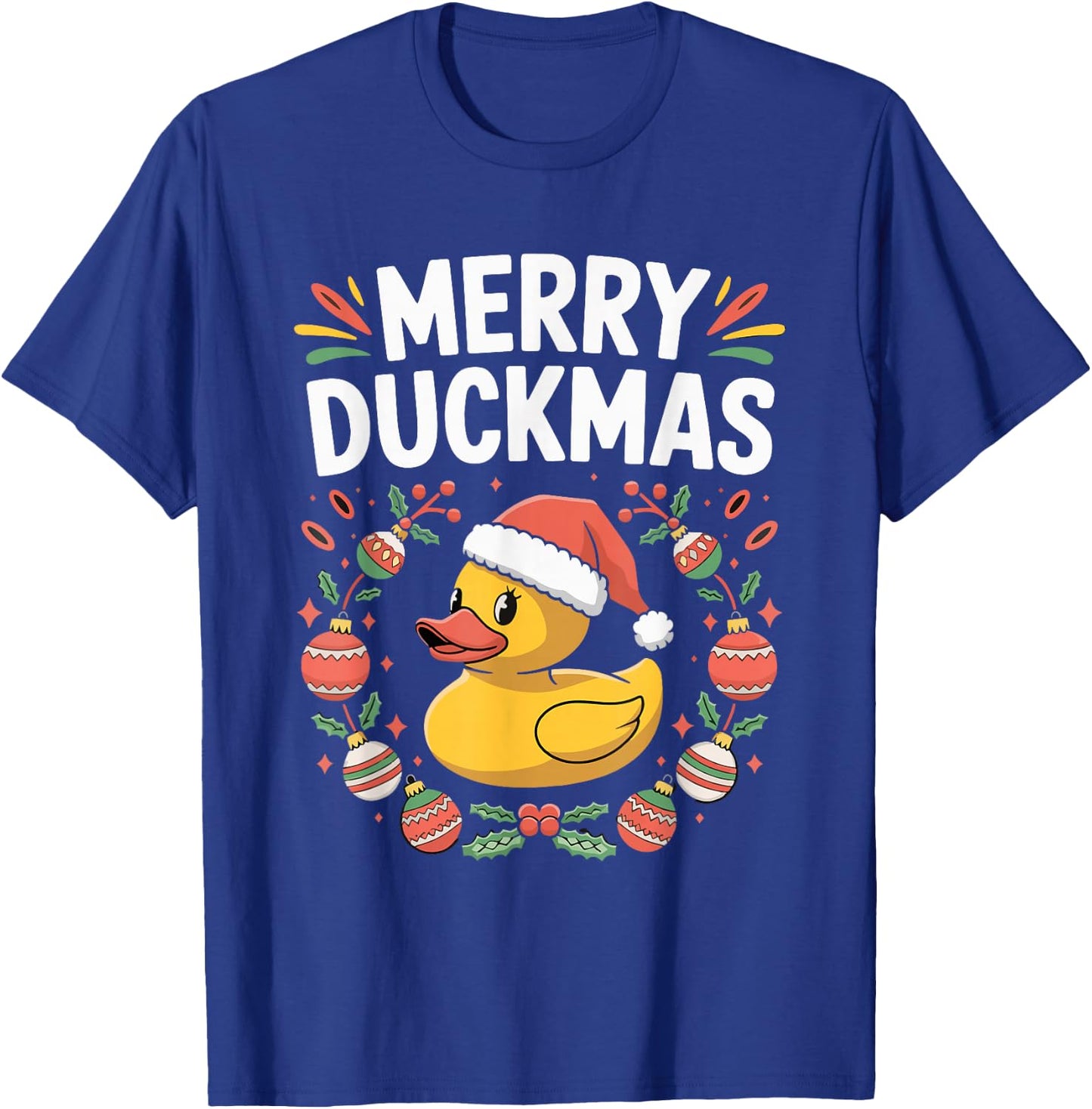 Merry Duckmas Christmas Rubber Duck T-Shirt - T-Shirt | Royal