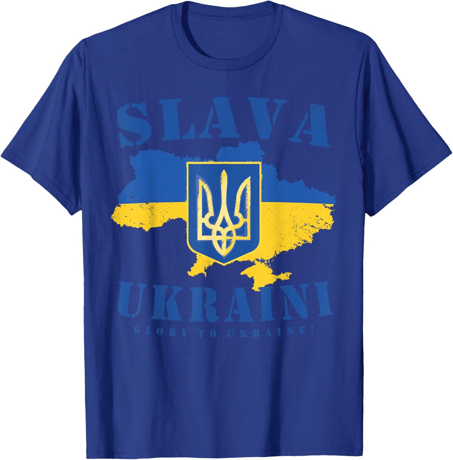 Slava Ukraini Ukrainian Tryzub Flag Glory To Ukraine T-Shirt - T-Shirt | Royal