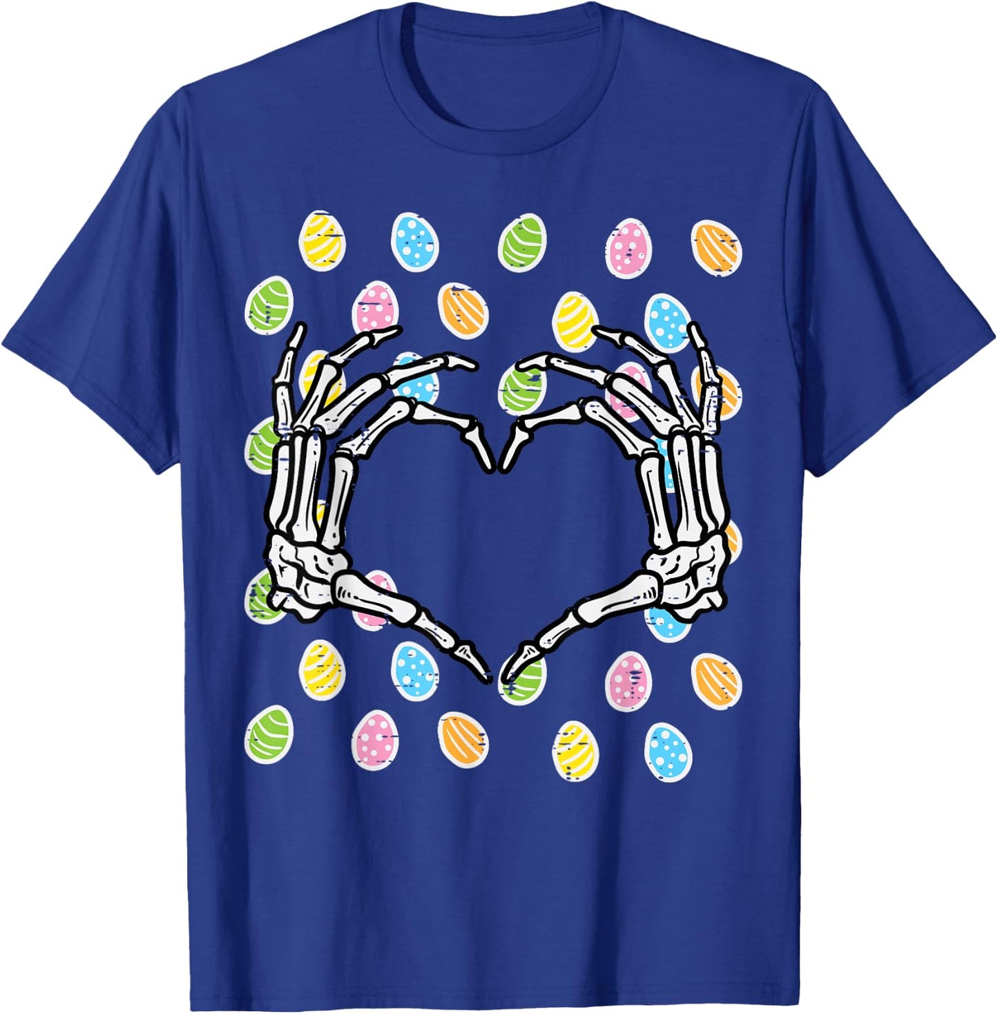 Easter Eggs Skeleton Hand Heart Bones Women Girls Kids Youth T-Shirt - T-Shirt | Royal