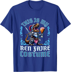 This is My Ren Faire Costume T-Rex Dinosaur Medieval Knight T-Shirt - T-Shirt | Royal