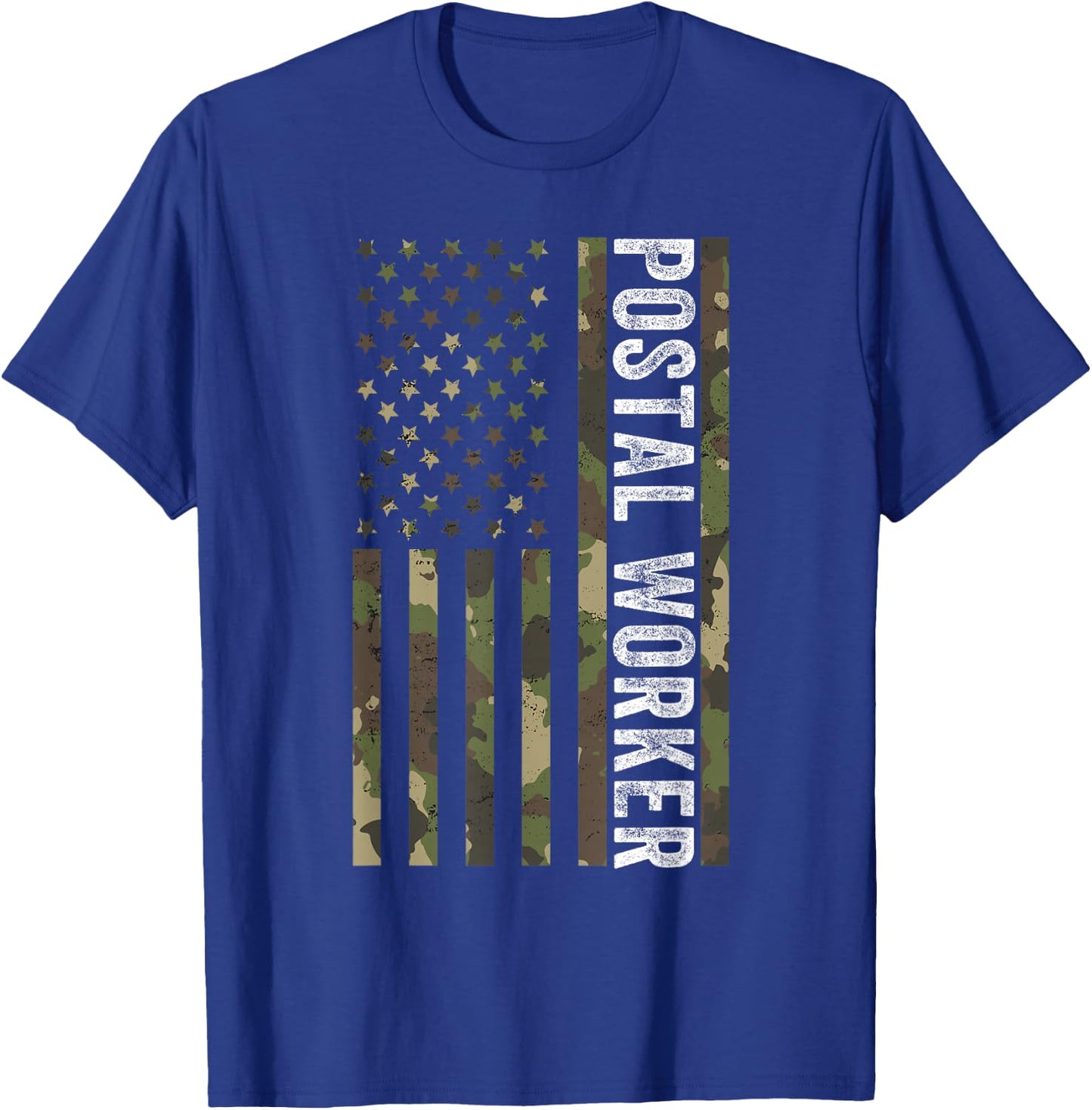 Postal Worker Camouflage American Flag US Postal Service Men T-Shirt - T-Shirt | Royal
