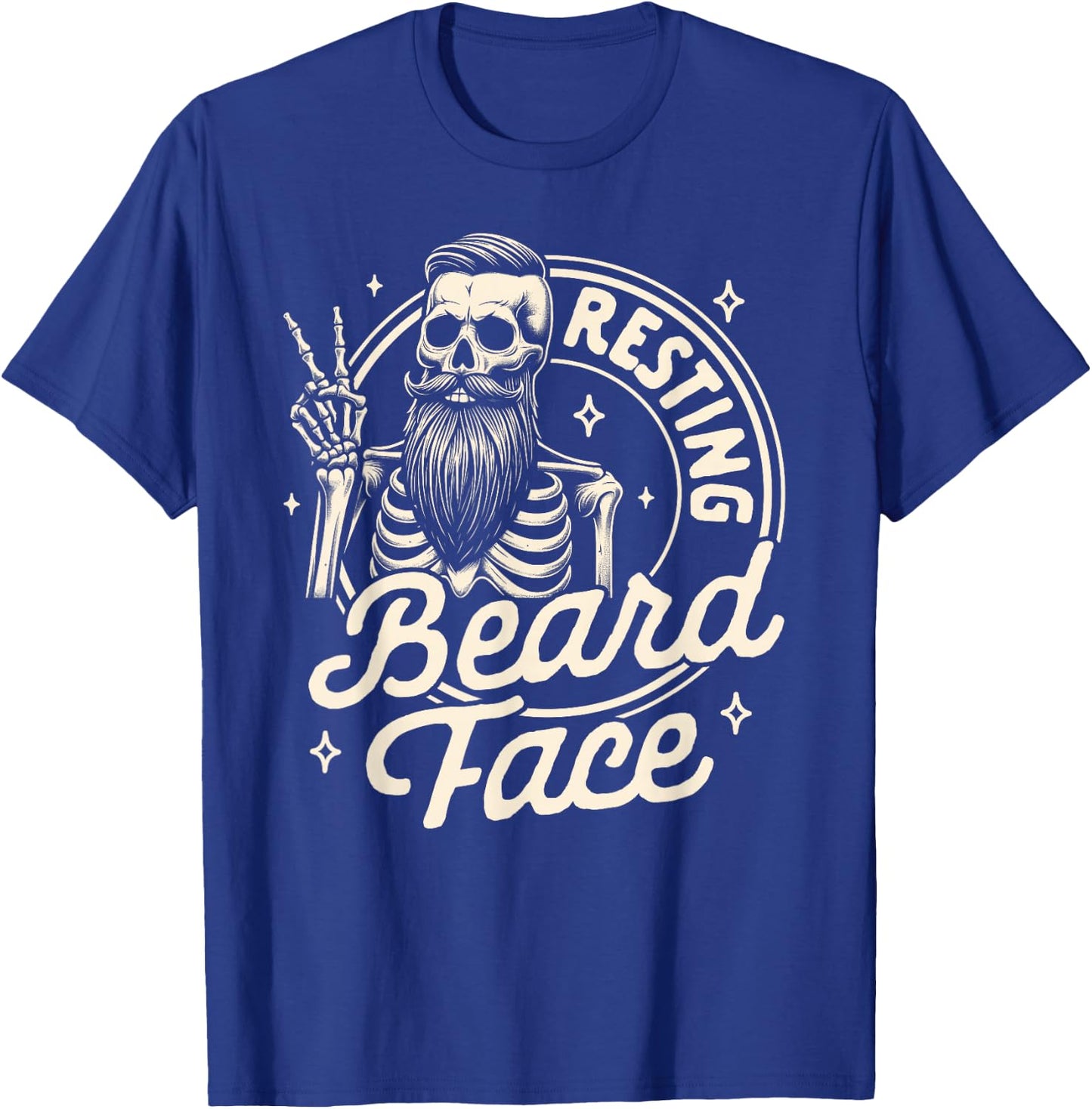 Bearded Dad Daddy Papa Father’s Day Resting Beard Face T-Shirt - T-Shirt | Royal