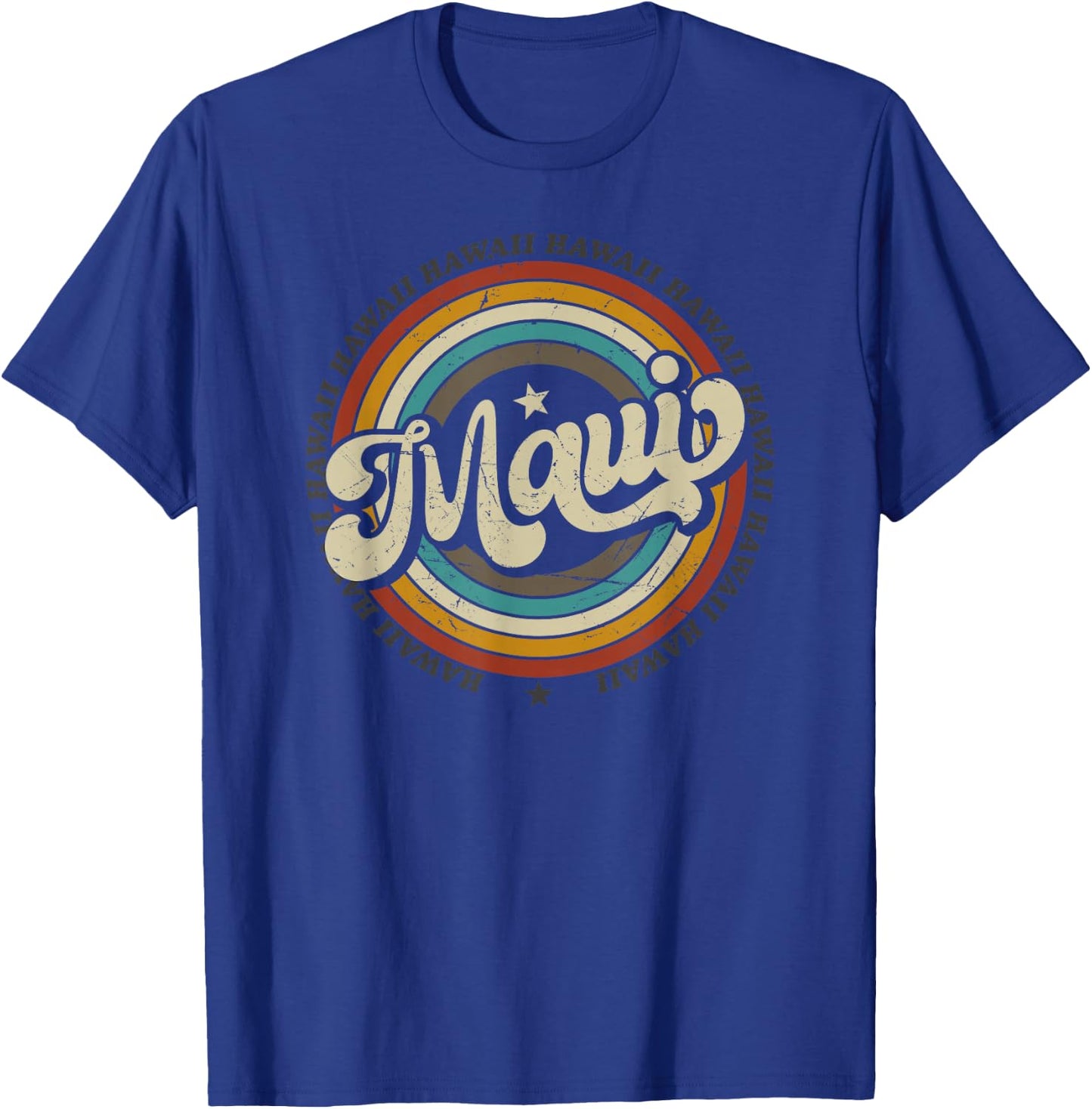 Maui Hawaii Hawaii Beach Surf Retro 70er 80er Vintage T-Shirt - T-Shirt | Royal