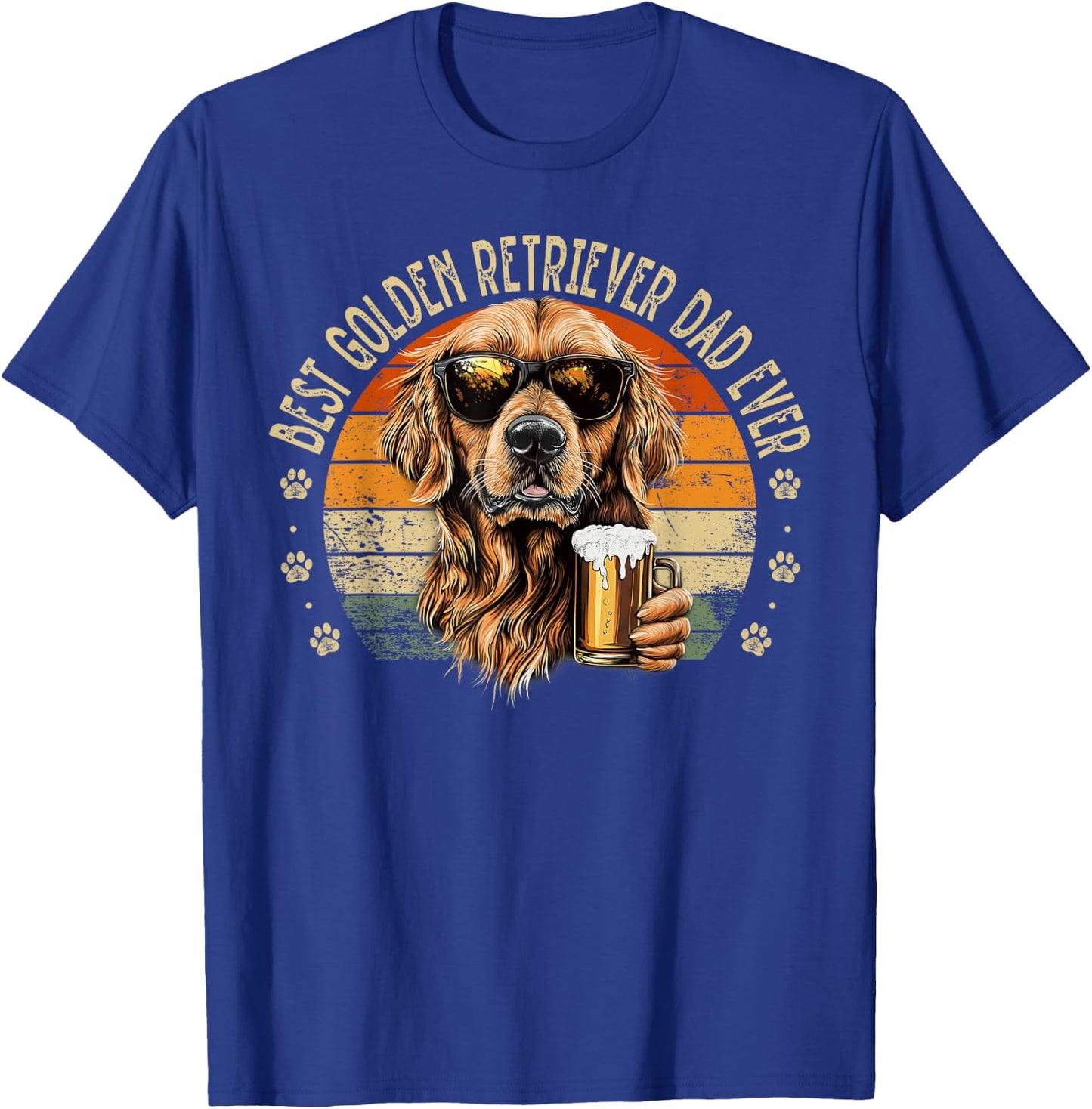 Golden retriever Dad Dog Funny Fête des Pères Chien Homme T-Shirt - T-Shirt | Royal