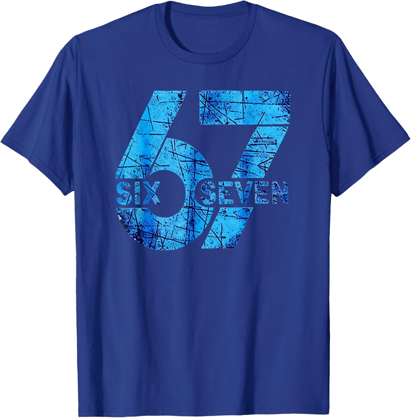 Kids Meme 6 7 Six Seven Blue Trendmeme T-Shirt - T-Shirt | Royal