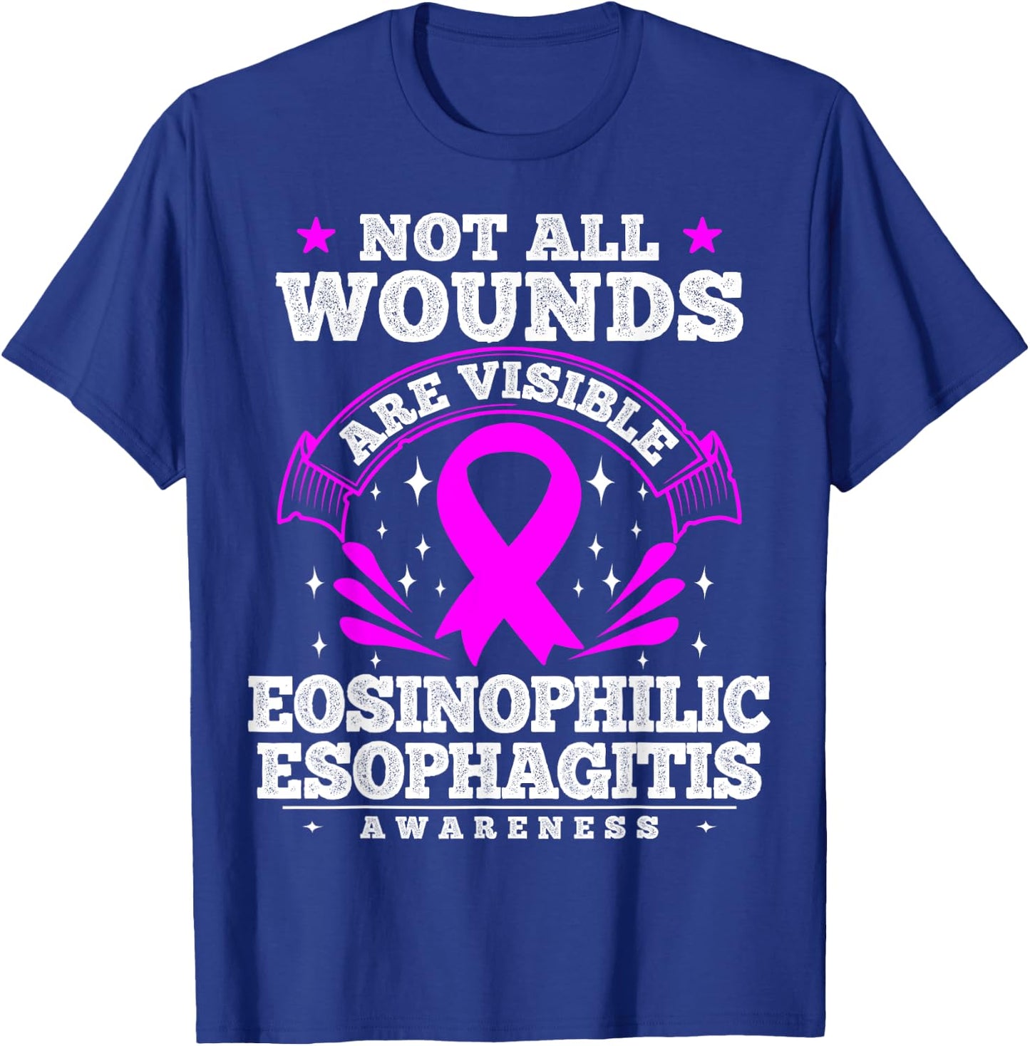 Not All Wounds Are Visible EOE Awareness Ribbon T-Shirt - T-Shirt | Royal