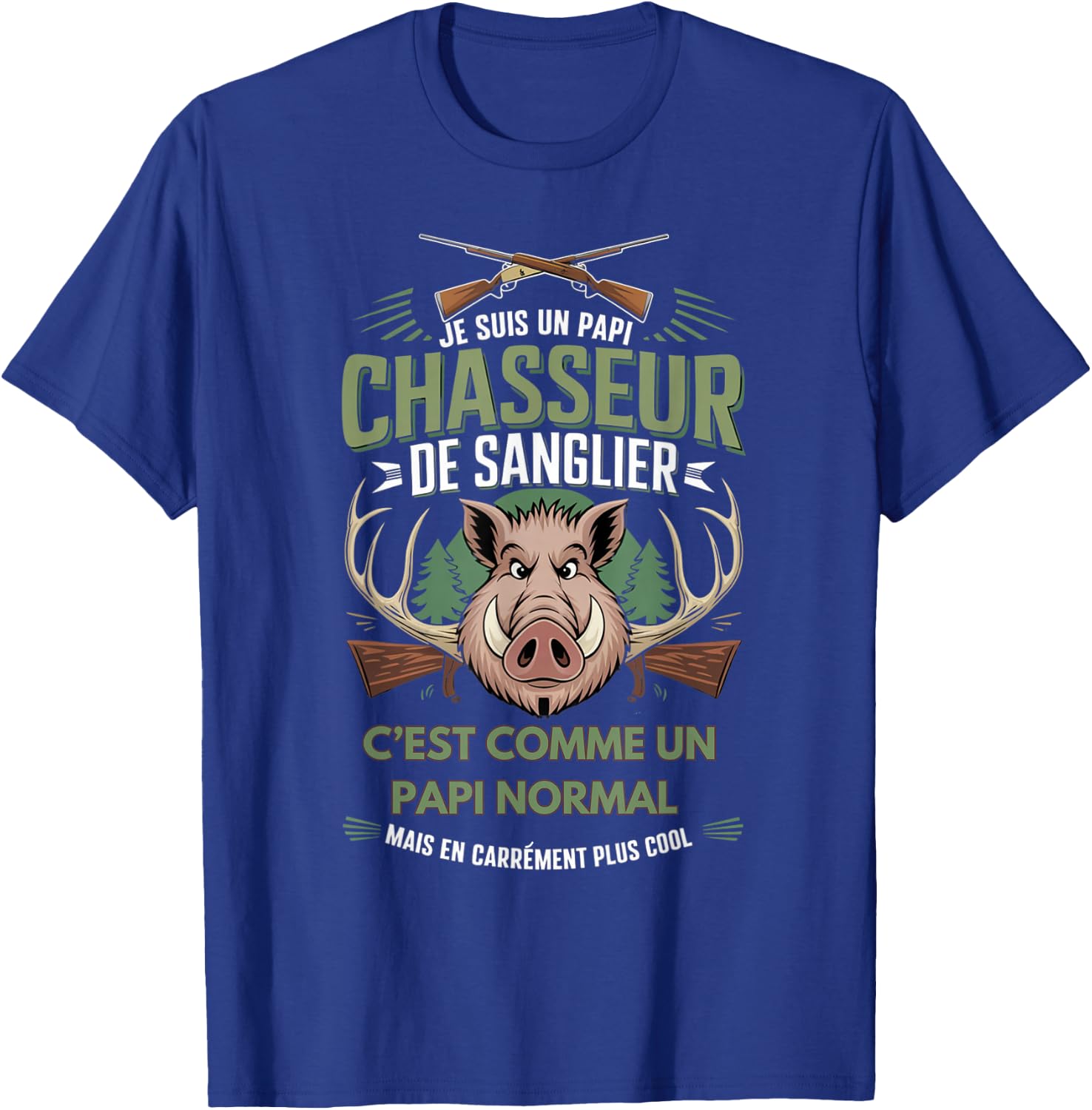 Gift Grandpa Boar Hunter Retirement Hunting Humour T-Shirt - T-Shirt | Royal