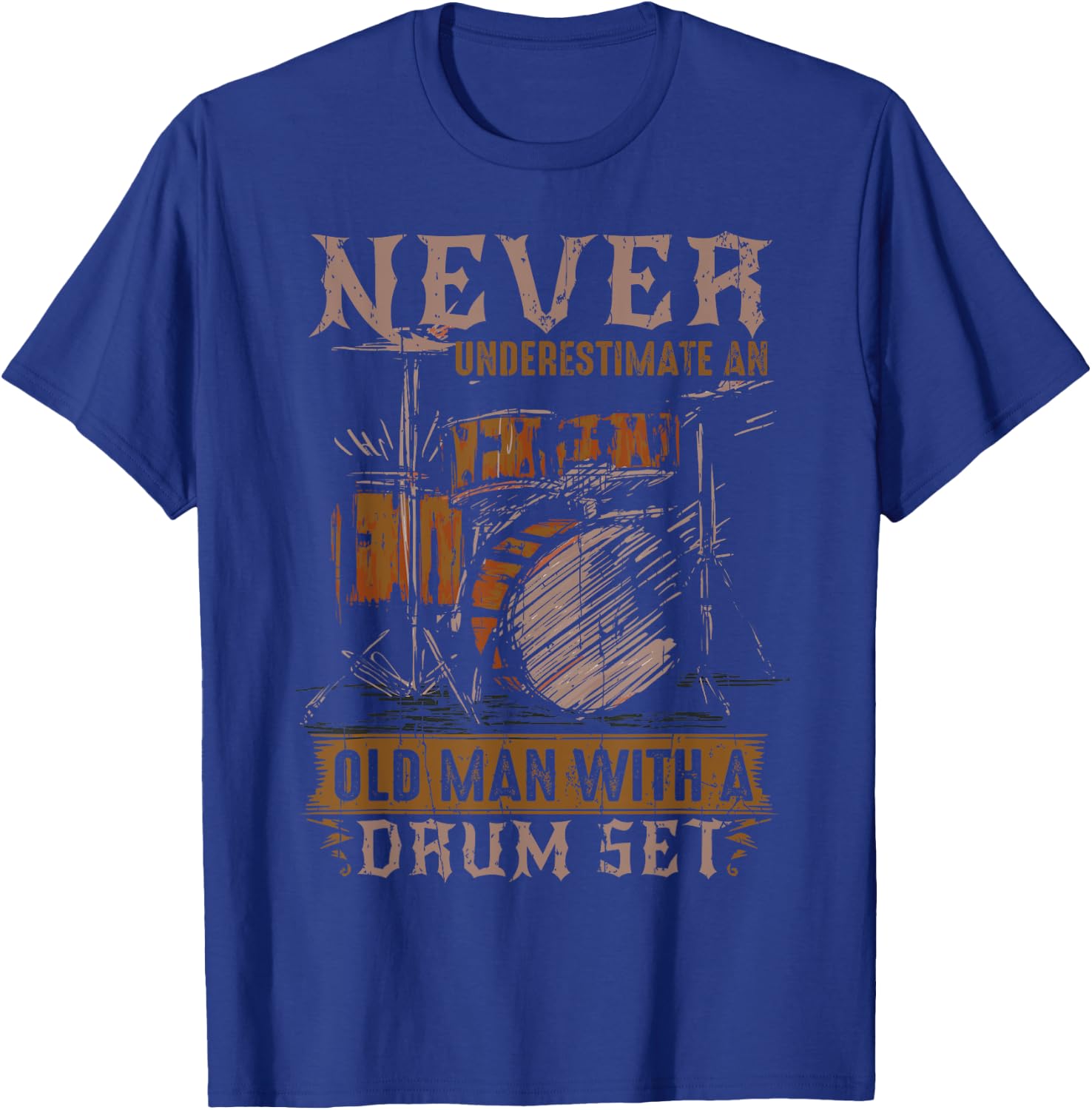 Funny Drummer Art Drum Player T-Shirt - T-Shirt | Royal