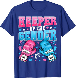 Keeper Of The Gender Boxer Funny Boxing Gender Reveal Party T-Shirt - T-Shirt | Royal