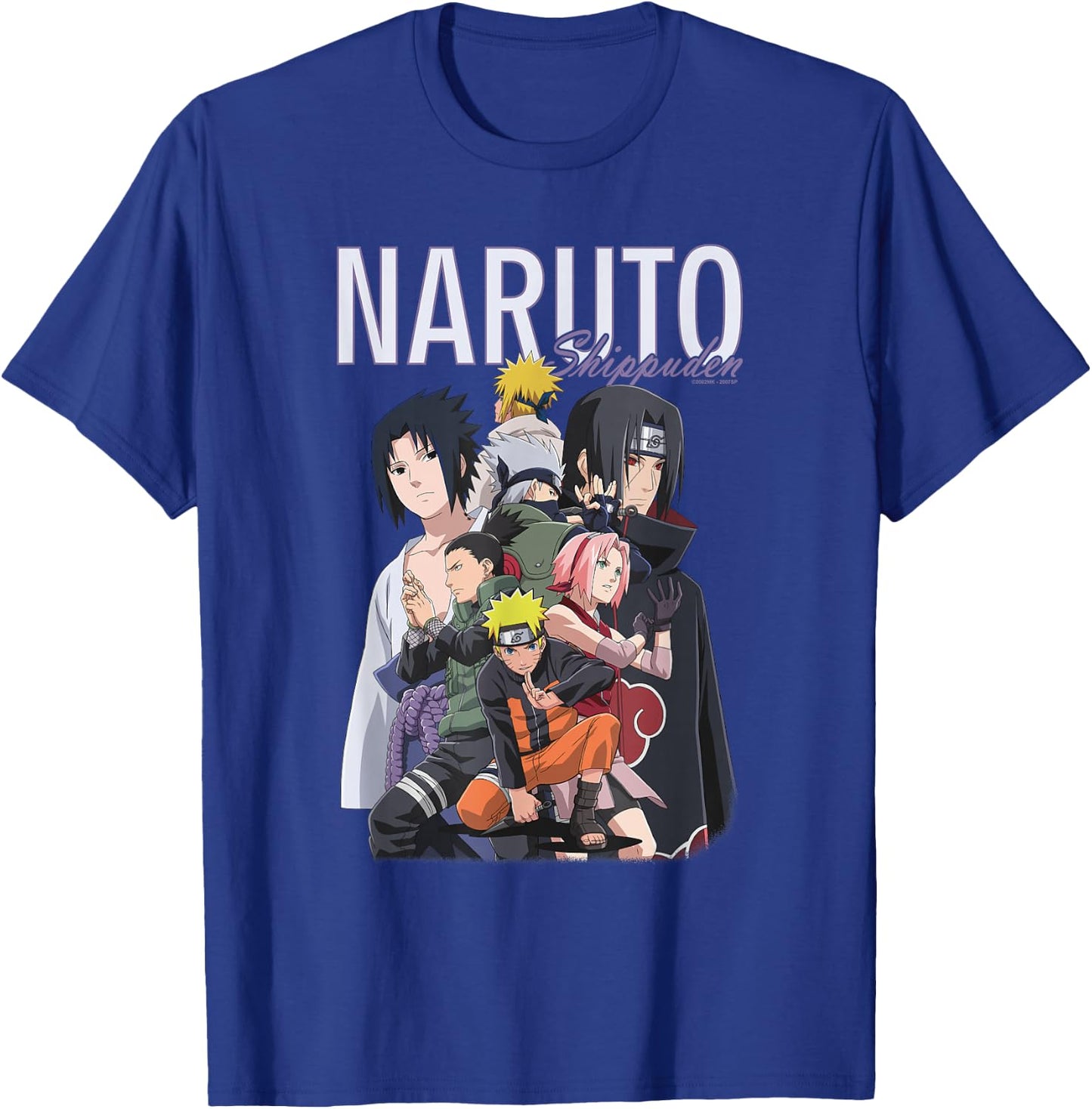 Naruto Shippuden Ninja Group Modern Collage Photo Anime T-Shirt - T-Shirt | Royal