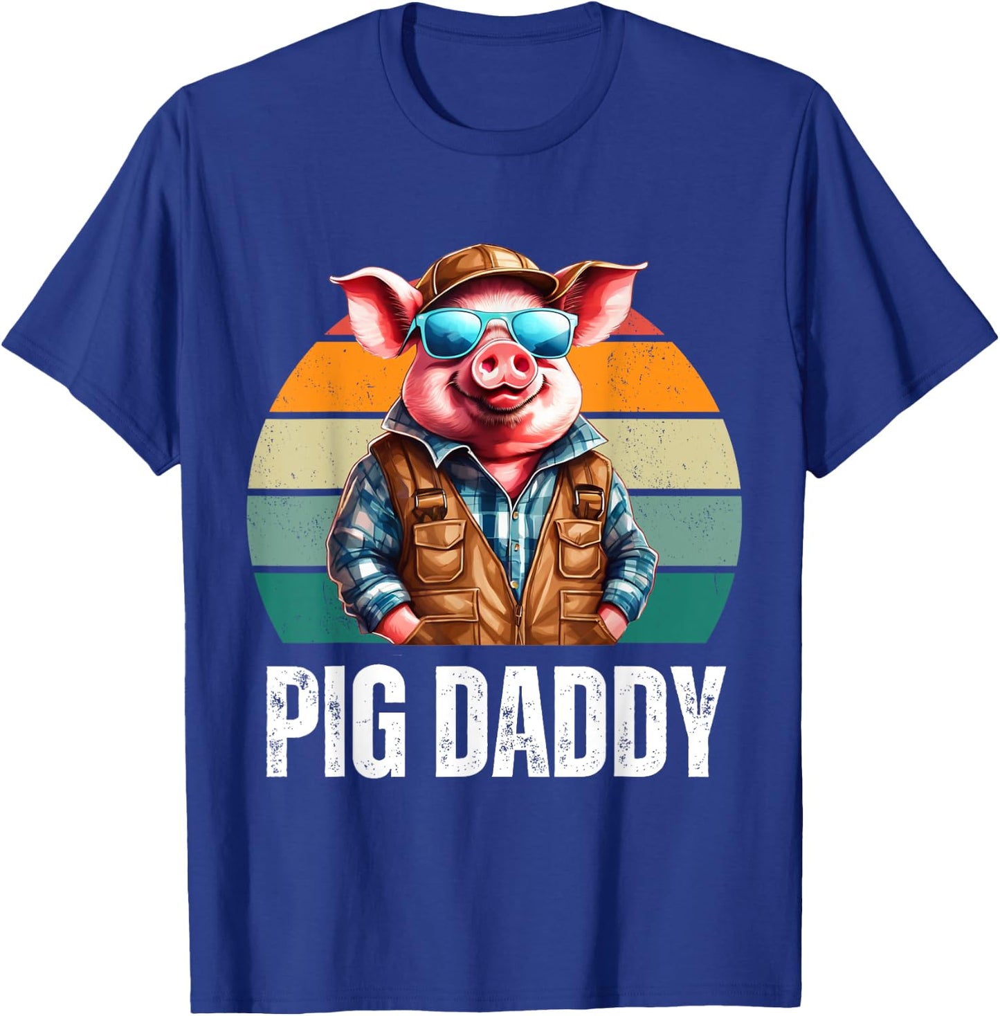 Pig Dad Daddy Father's Day Pig Lovers Farmer T-Shirt - T-Shirt | Royal