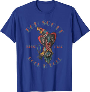 Bon Scott Rock N Roll Tattoo 1946-1980 T-Shirt - T-Shirt | Royal