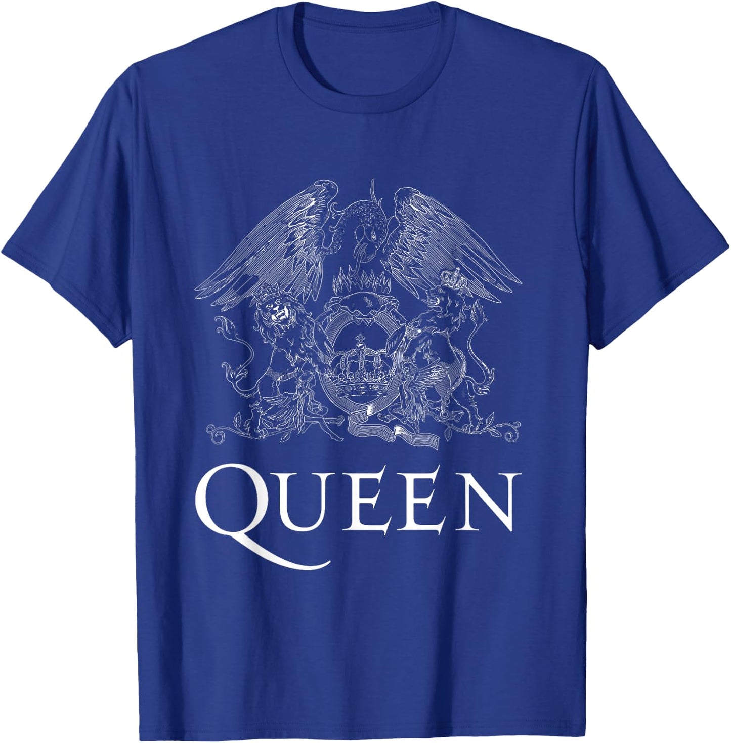 Queen Official Classic Crest Logo White , black T-Shirt - T-Shirt | Royal