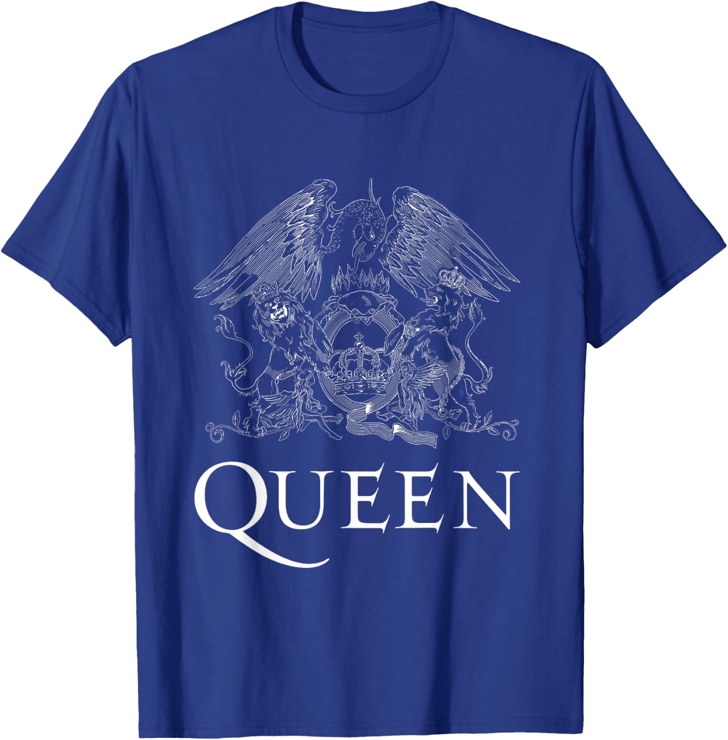 Queen Official Classic Crest Logo White , black T-Shirt - T-Shirt | Royal