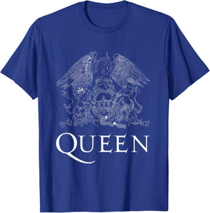 Queen Official Classic Crest Logo White , black T-Shirt - T-Shirt | Royal