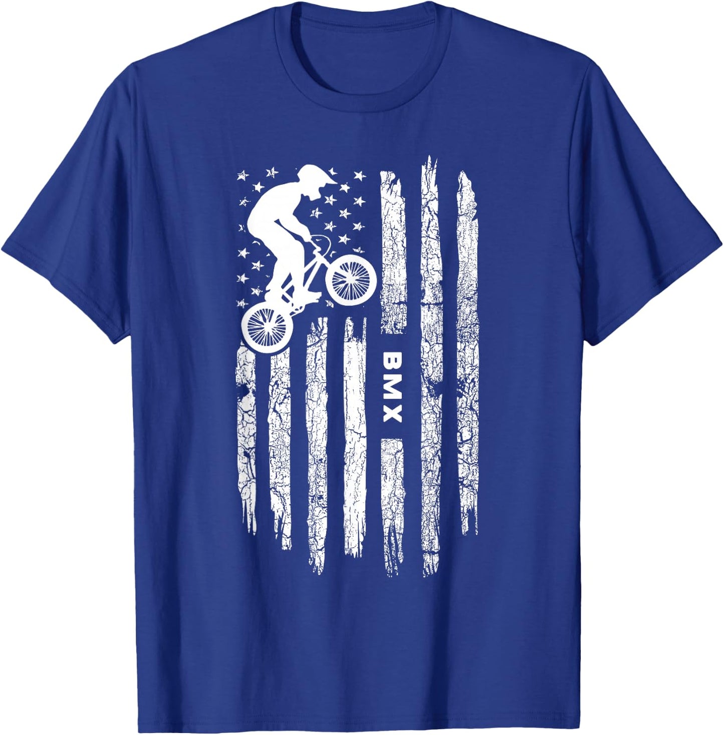 American Flag BMX Clothing - BMX Rider Vintage BMX T-Shirt - T-Shirt | Royal