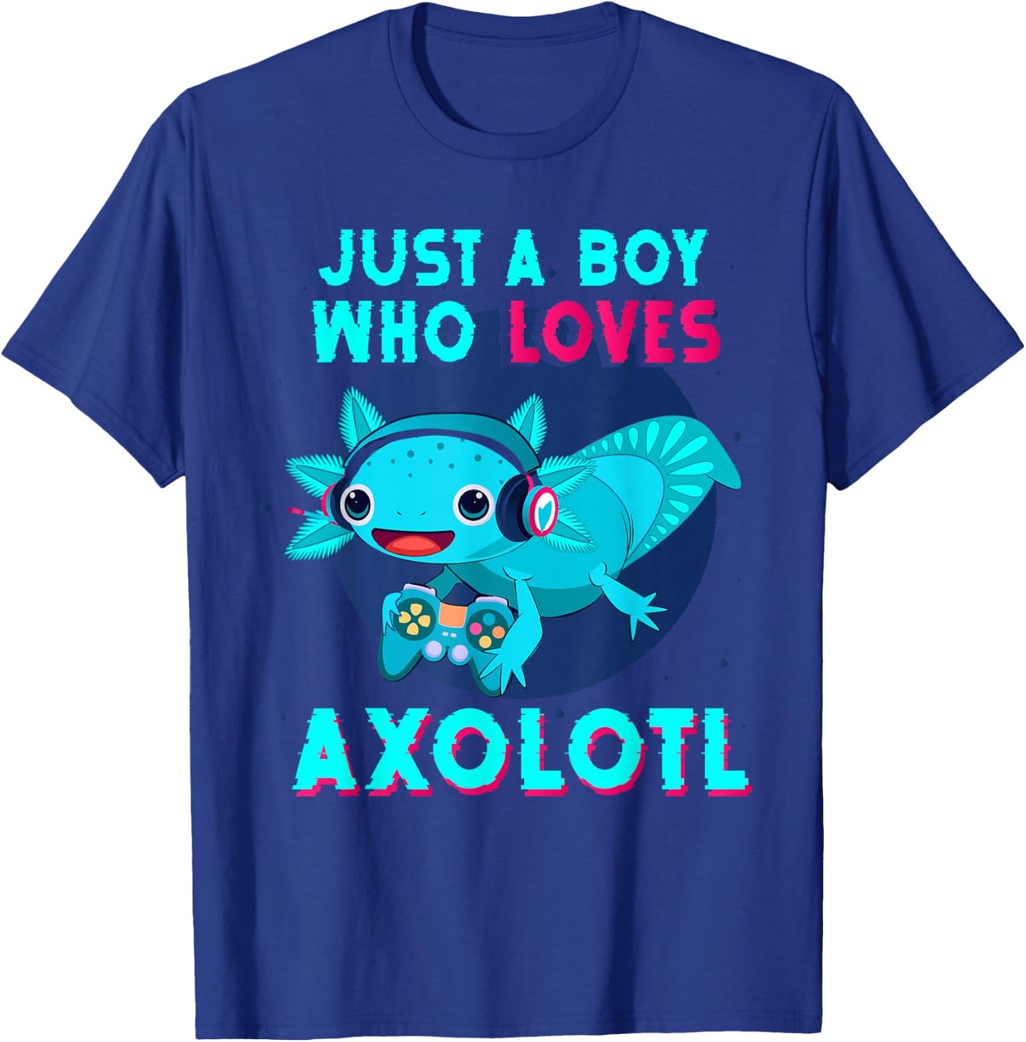 Axolotl Kids Boys Axolotl Shirt Just A Boy Who Loves Axolotl T-Shirt - T-Shirt | Royal