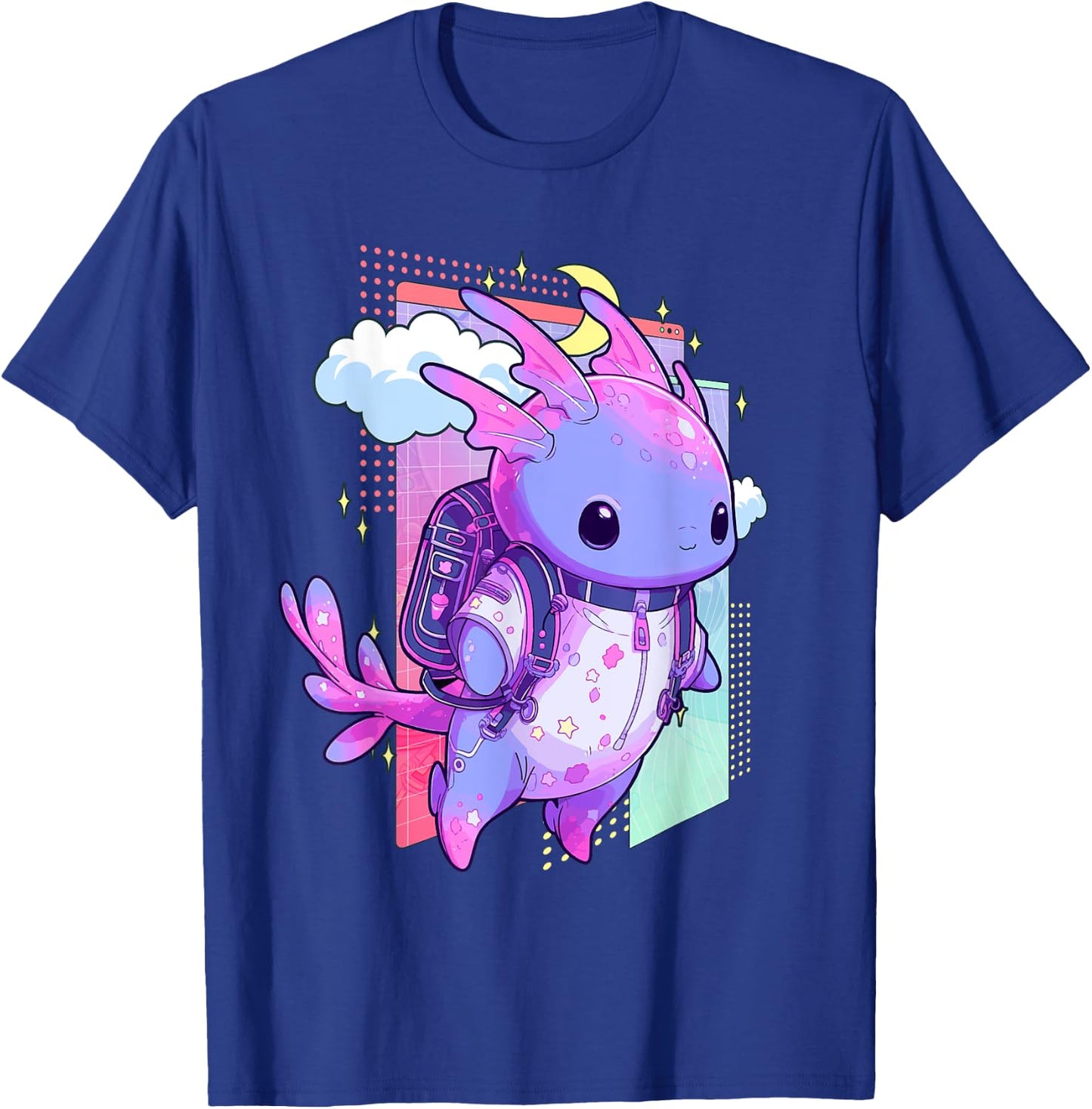 Cute Pastel Goth Space Galaxy Axolotl Nu Goth Aesthetic T-Shirt - T-Shirt | Royal