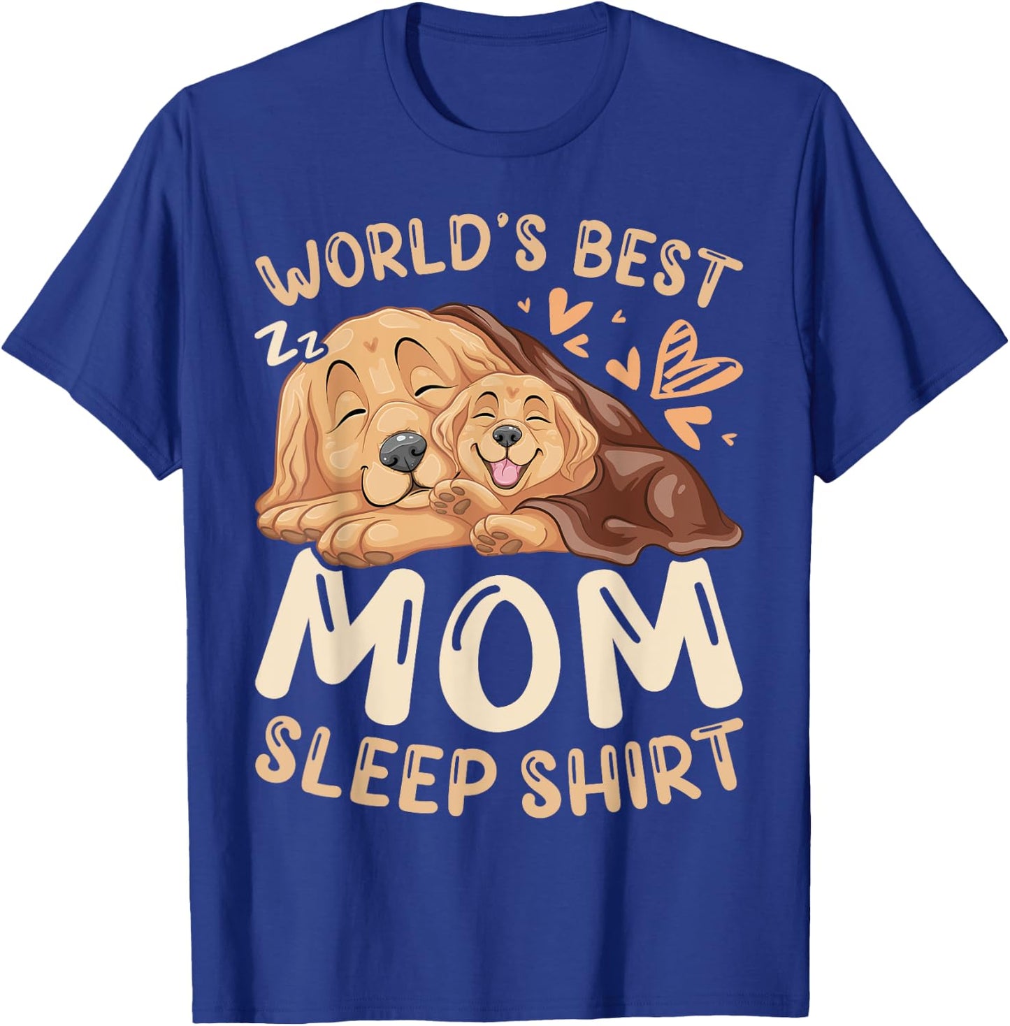 World's Best Mom Sleep Shirt, Golden Retriever with Puppy T-Shirt - T-Shirt | Royal