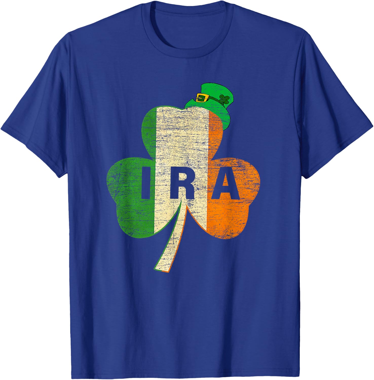 St. Patricks Day IRA Vintage Irland Flagge Irish Luck Shamrock T-Shirt - T-Shirt | Royal