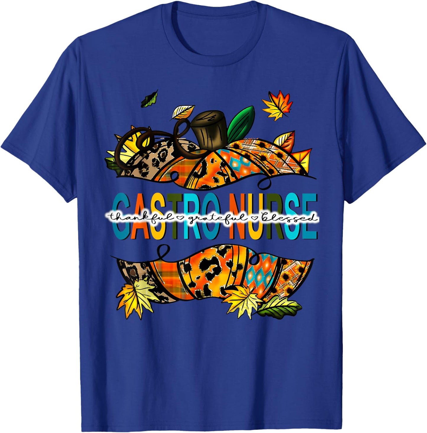Fall Gastro Nurse Pumpkin Gastro Crew Endoscopy Thanksgiving T-Shirt - T-Shirt | Royal
