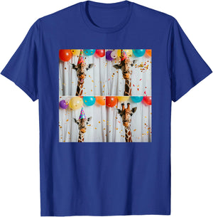 Safari Animal Giraffe Birthday T-Shirt - T-Shirt | Royal