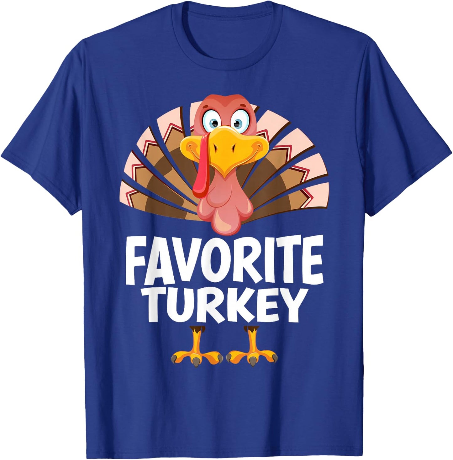 Thanksgiving Favorite Turkey Matching Pajama T-Shirt - T-Shirt | Royal