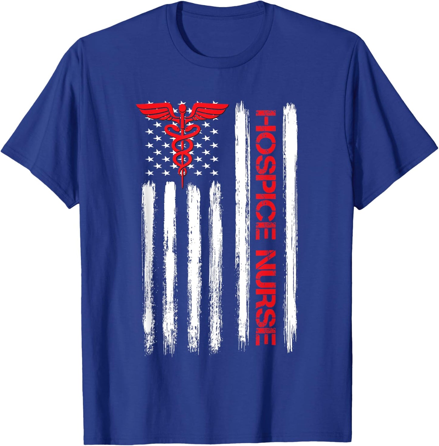 American Flag Hospice Nurse End of Life Palliative Nursing T-Shirt - T-Shirt | Royal