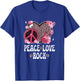 Peace Love Rock And Roll Leopard Print Women Rock Outfit T-Shirt - T-Shirt | Royal