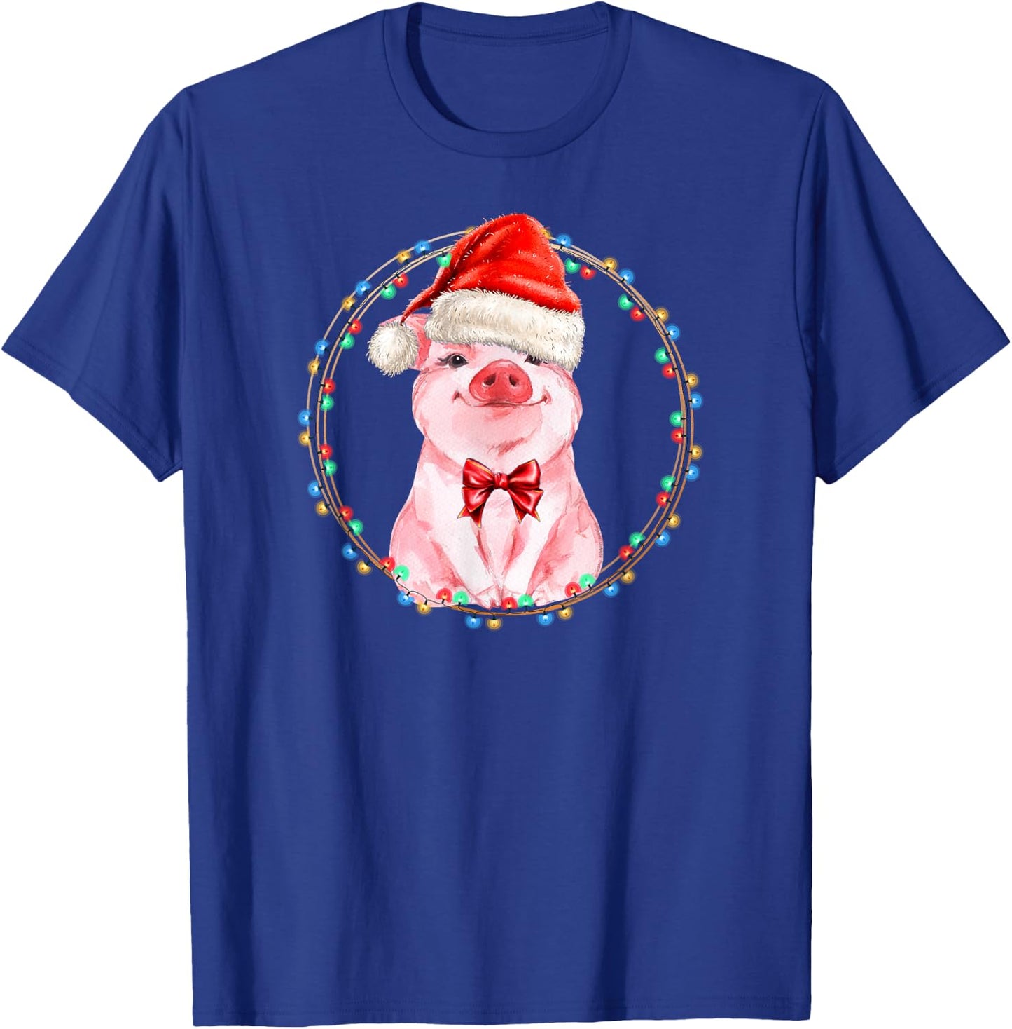 Sweet Pig with Santa Hat Pig Lover Christmas T-Shirt - T-Shirt | Royal