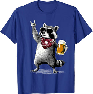 Raccoon Rock On Beer Bar Kneipentour und trinkt lustiges Bier T-Shirt - T-Shirt | Royal